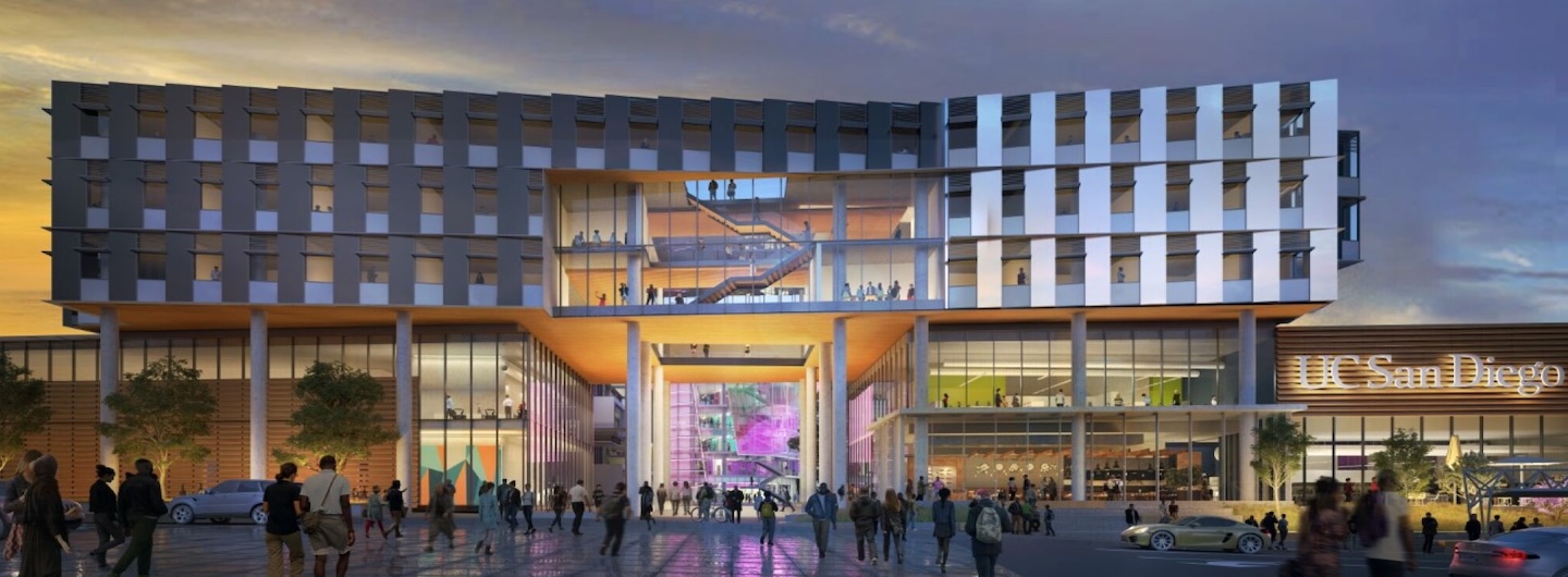 Triton Center at dusk